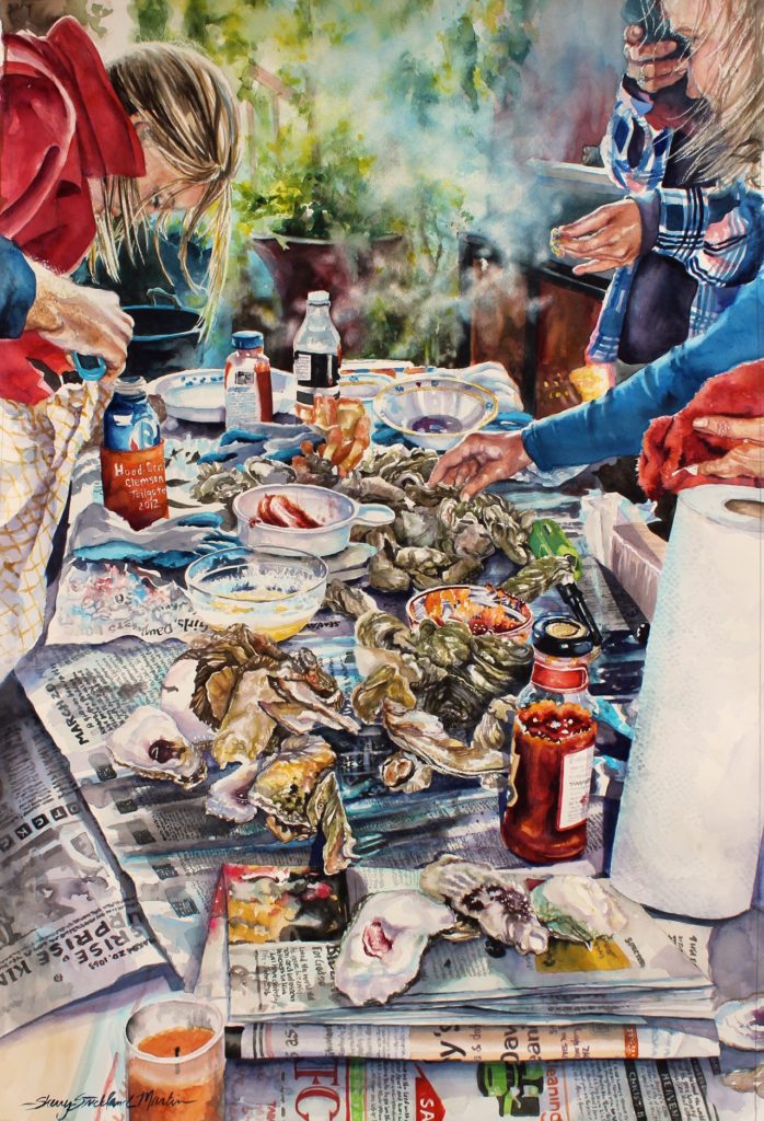 St Helena Oyster Roast 39" x 26" Private Collection