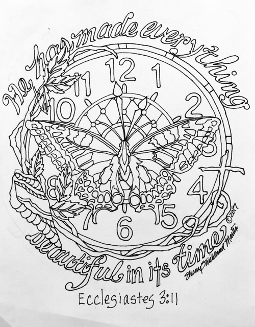 Butterfly Clock Ecc 3:11 line