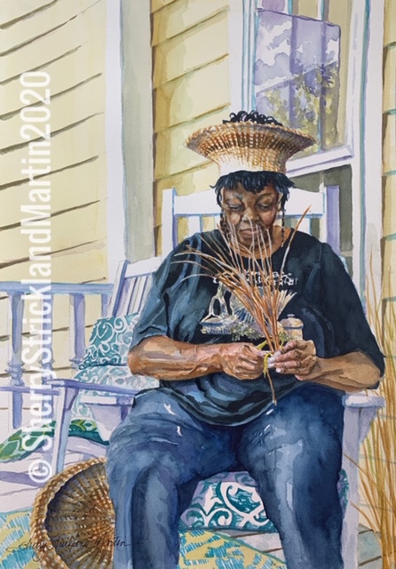 Original & Giclee Prints Available-"Her Smile" original watercolor 14"x20" available at Thibault Gallery, Beaufort, SC