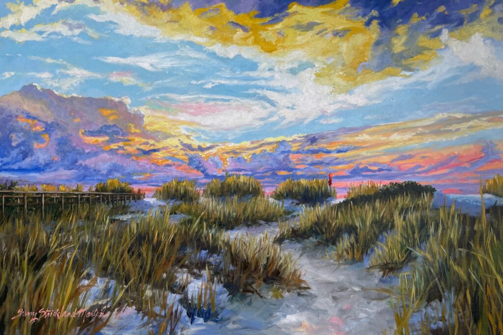 "Sunrise Storm" 24'x 36" Oil on Museum depth canvas. C 2022 Available: 3400.00