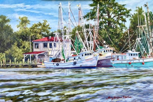 "Good Morning Georgetown" 24" x 36" oils 5500.00 Framed- Available @ Art Harbor Gallery- Georgetown, SC